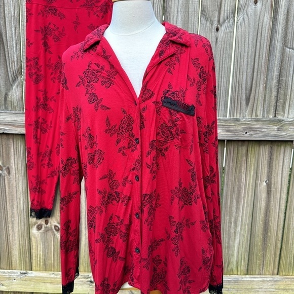 Soma Signature Lace Long Sleeve Pajama Set, size XL/XXL - Picture 6 of 9